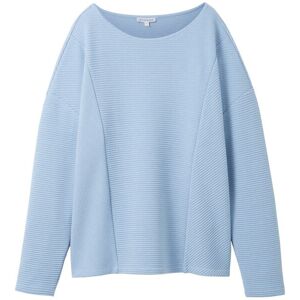 TOM TAILOR Damen Sweatshirt mit Struktur, blau, Uni, Gr. XXXL