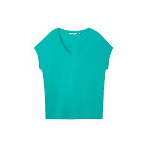 TOM TAILOR DENIM Damen Fließendes T-Shirt, grün, Uni, Gr. S