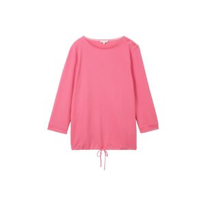 TOM TAILOR Damen 3/4 Arm Shirt mit Bio-Baumwolle, rosa, Uni, Gr. M