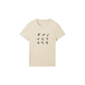 TOM TAILOR Damen T-Shirt mit Print, braun, Print, Gr. XL