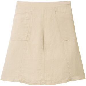 TOM TAILOR Damen Cargo Rock mit Leinen, beige, Uni, Gr. 40