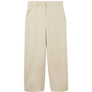 TOM TAILOR Damen Culotte Hose mit Leinen, beige, Uni, Gr. 34/28