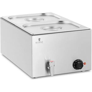 Royal Catering Bain Marie - 600 W - 2 GN 1/2 - Ablasshahn RCBM_GN1/2