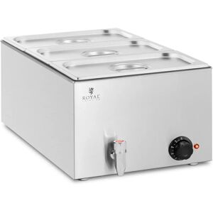 Royal Catering Bain Marie - 600 W - 3 GN 1/3 - Ablasshahn RCBM_GN1/3