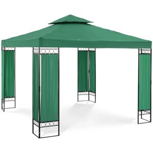 Uniprodo Gartenpavillon - 3 x 3 m - 160 g/m² - dunkelgrün UNI_PERGOLA_3X3GF