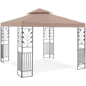 Uniprodo Gartenpavillon - 3 x 3 m - 180 g/m² - beige UNI_PERGOLA_3X3T_U