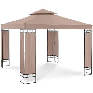 Uniprodo Gartenpavillon - 3 x 3 m - 160 g/m² - beige UNI_PERGOLA_3X3TF_U