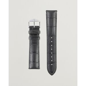 HIRSCH Duke Embossed Leather Watch Strap Grey