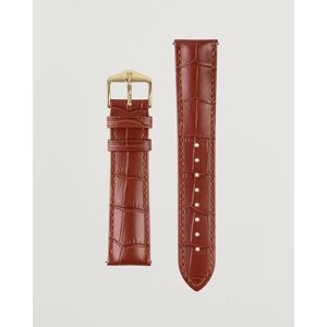 HIRSCH Duke Embossed Leather Watch Strap Golden Brown
