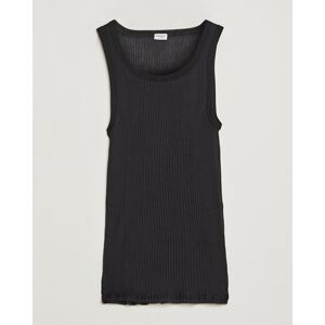 Zimmerli of Switzerland Ribbed Mercerized Cotton Tank Top Black