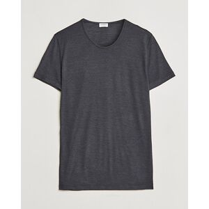 Zimmerli of Switzerland Wool/Silk Crew Neck T-Shirt Charcoal