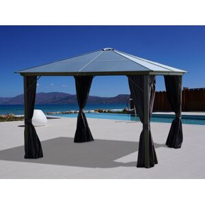 Dancover Pavillon Santa Barbara mit Vorhängen und Moskitonetz, 4x4m, Schwarz