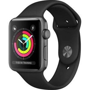 Apple Watch Series 3 (2017) 42 mm Aluminium GPS grau Sportarmband schwarz
