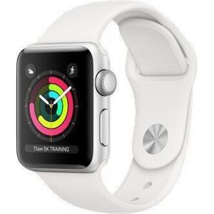 Apple Watch Series 3 (2017) 38 mm Aluminium GPS silber Sportarmband weiß