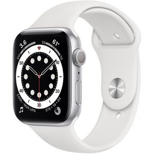 Apple Watch Series 6 Aluminium 44 mm (2020) GPS silber Sportarmband weiß