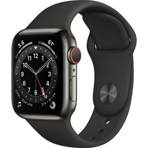 Apple Watch Series 6 Edelstahl 40 mm (2020) graphit Sportarmband schwarz