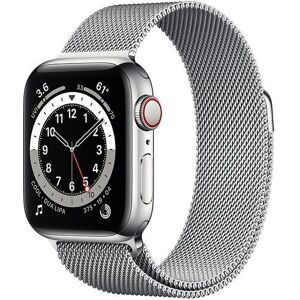 Apple Watch Series 6 Edelstahl 44 mm (2020) silber Milanaise Armband Silber