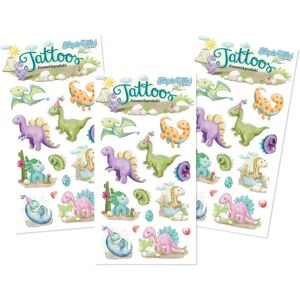 Lutz Mauder Verlag Tattooset TAPIRELLA DINOSAURIER 3-teilig