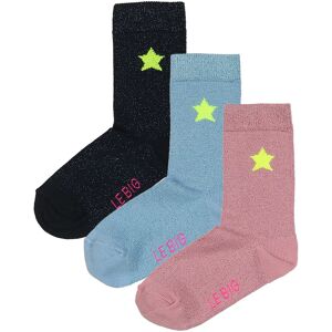 Le Big - Socken TAMELA 3er-Pack mit Glitzer in blau/rosa/dunkelblau, Gr.19-22