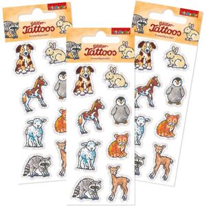 Lutz Mauder Verlag Tattooset TIERBABIES GLITTER 3-teilig