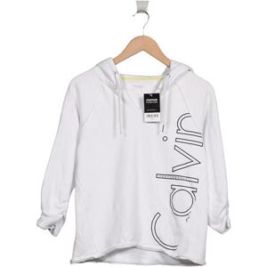 Calvin Klein Damen Kapuzenpullover, weiß, Gr. S, Baumwolle, Synthetik - Second Hand