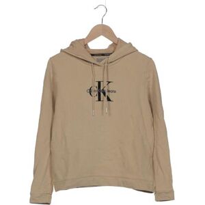 Calvin Klein Jeans Damen Kapuzenpullover, beige, Gr. L, Baumwolle - Second Hand