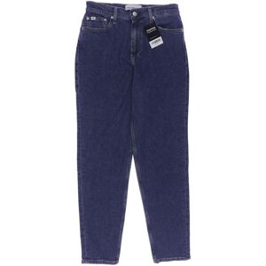 Calvin Klein Jeans Damen Jeans, blau, Gr. W28 L28, Elasthan, Baumwolle, Leder - Second Hand