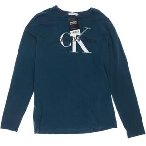 Calvin Klein Jeans Herren Langarmshirt, türkis, Gr. EU 170 (US 16), Baumwolle - Second Hand