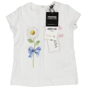 Monnalisa Damen T-Shirt, weiß, Gr. EU 74, Elasthan, Baumwolle - Second Hand