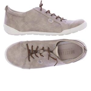 Mustang Damen Sneakers, beige, Gr. EU 37, Kunstleder - Second Hand
