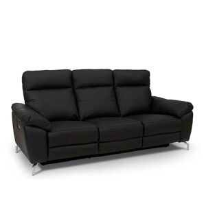 Pharao24.de Wohnzimmer Sofa mit Relaxfunktion Schwarz