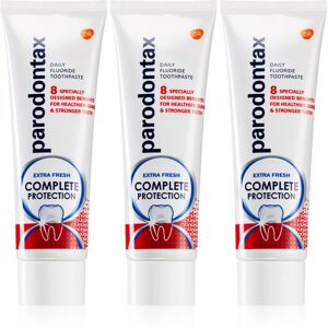 Parodontax Complete Protection Extra Fresh Zahnpasta mit Fluor für gesunde Zähne und Zahnfleisch 3x75 ml