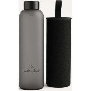 Waterdrop Glass Frosted Wasserflasche Farbe Black 1000 ml