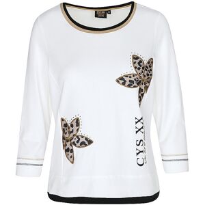 Canyon Damen T-Shirt Leo Details Blumen 3/4 weiss Größe: 46 517003