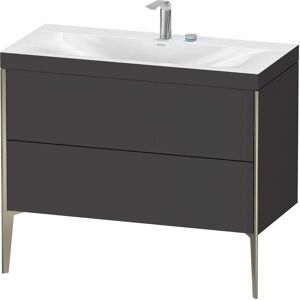 Duravit XViu Möbelwaschtisch 100 x 48 cm c-bonded mit 2 Hahnlöchern, mit 2 Auszügen, bodenstehend