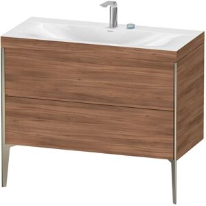 Duravit XViu Möbelwaschtisch 100 x 48 cm c-bonded mit 2 Hahnlöchern, mit 2 Auszügen, bodenstehend