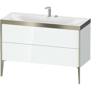 Duravit XViu Möbelwaschtisch 120 x 48 cm c-bonded mit 2 Hahnlöchern, mit 2 Auszügen, bodenstehend