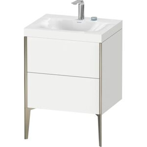 Duravit XViu Möbelwaschtisch 60 x 48 cm c-bonded mit 2 Hahnlöchern, mit 2 Auszügen, bodenstehend