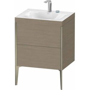 Duravit XViu Möbelwaschtisch 60 x 48 cm c-bonded mit 2 Hahnlöchern, mit 2 Auszügen, bodenstehend