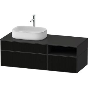 Duravit Zencha Konsolenwaschtischunterbau mit Ausschnitt links 130 x 44,2 cm, 3 Auszüge und 1 offenes Fach