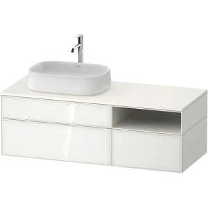 Duravit Zencha Konsolenwaschtischunterbau mit Ausschnitt links 130 x 44,2 cm, 3 Auszüge und 1 offenes Fach