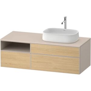 Duravit Zencha Konsolenwaschtischunterbau mit Ausschnitt rechts 130 x 44,2 cm, 3 Auszüge und 1 offenes Fach