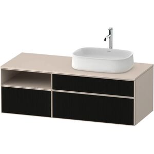 Duravit Zencha Konsolenwaschtischunterbau mit Ausschnitt rechts 130 x 44,2 cm, 3 Auszüge und 1 offenes Fach