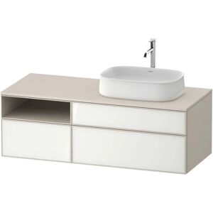 Duravit Zencha Konsolenwaschtischunterbau mit Ausschnitt rechts 130 x 44,2 cm, 3 Auszüge und 1 offenes Fach