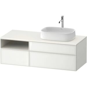 Duravit Zencha Konsolenwaschtischunterbau mit Ausschnitt rechts 130 x 44,2 cm, 3 Auszüge und 1 offenes Fach