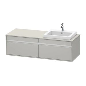 Duravit Ketho Waschtischunterbau 140 cm wandhängend, 2 Auszügen, für 1 Einbauwaschtisch rechts mittig