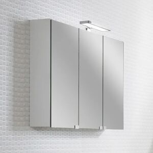Lanzet Spiegelschrank 80 x 14,5 x 68 cm mit Leuchte L2 und 3 Türen