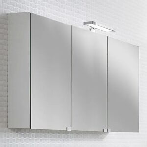 Lanzet Spiegelschrank 90 x 14,5 x 68 cm mit Leuchte L2 und 3 Türen