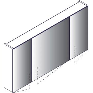 Lanzet Spiegelschrank 120 x 14,5 x 68 cm mit 3 Türen