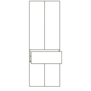 Pelipal Cassca Hochschrank 60 x 33 x 168 cm mit 1 Auszug, 4 Drehtüren, Griff C1, PG2